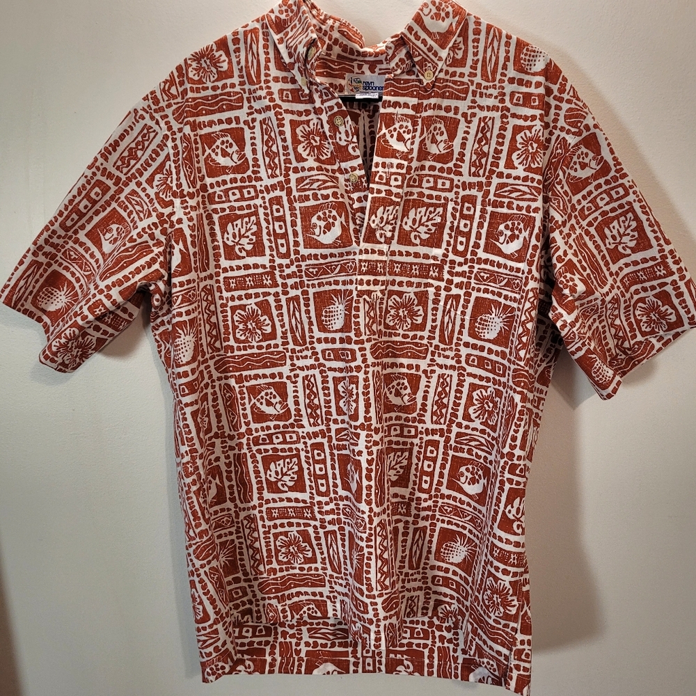 Vintage Reyn Spooner Hawaiian Classic Floral Fish Shirt - L